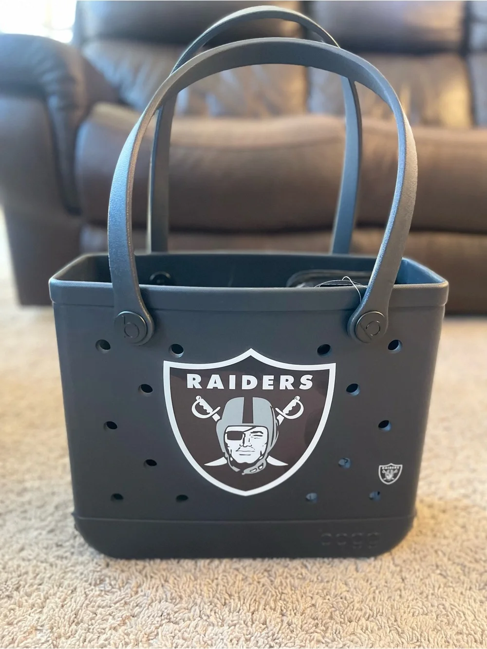 Raiders Black Bogg Tote Bag